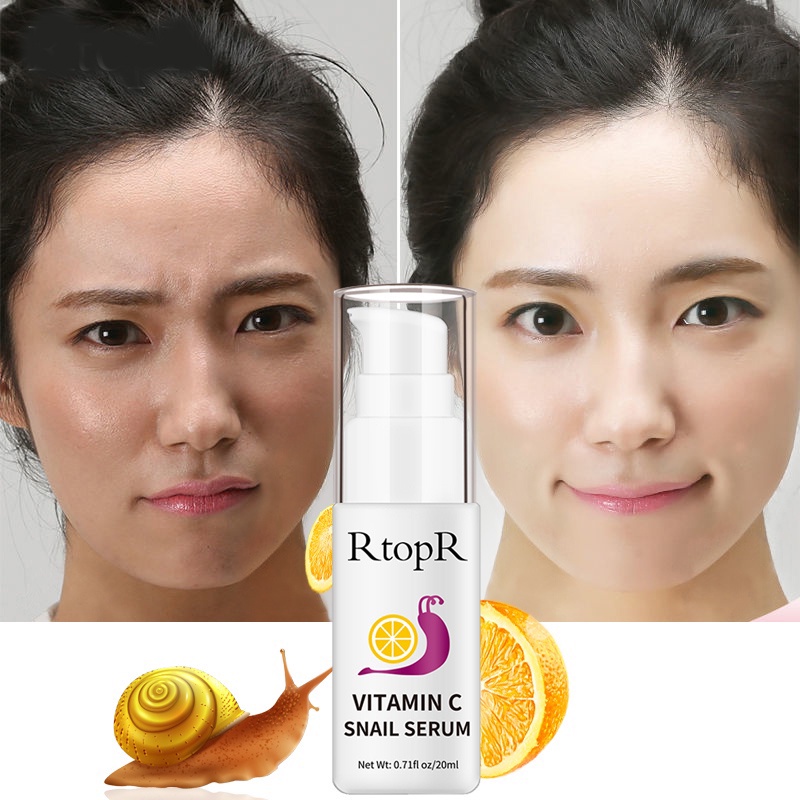 [100% Asli] RtopR Vitamin C Serum Snail Anti Aging Serum Wajah Kontrol Minyak Esensi Pelembab Pemutih Pengecil Pori-pori Anti Penuaan Serum Vitamin C Asam Hyaluronik