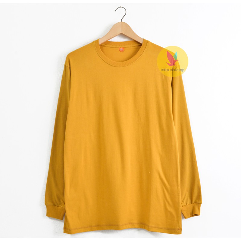 Download BAJU KAOS POLOS KUNING MUSTARD LENGAN PANJANG COTTON ...