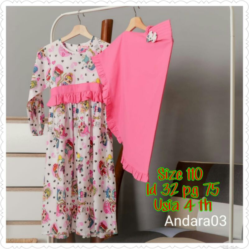 Update Stock Set Gamis Andara Usia 4 Tahun