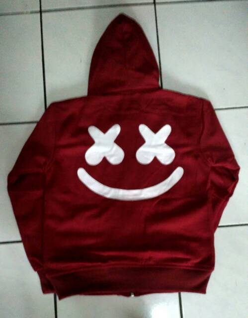 jaket anak marshmello marun