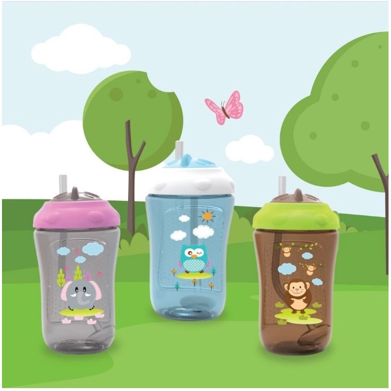 Baby Safe botol Training cup with weighted straw FS405 / gelas bayi sedotan pemberat 300ml