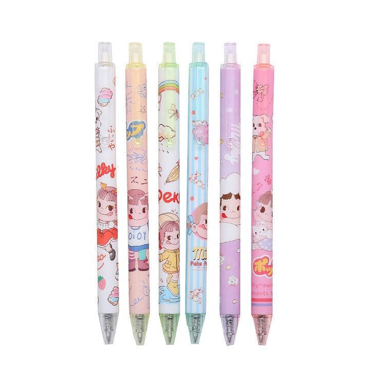 OVERFLOWS.ID Pulpen Mekanik Milky Warna Pastel Bolpoin Lucu Murah Import Pen Karakter