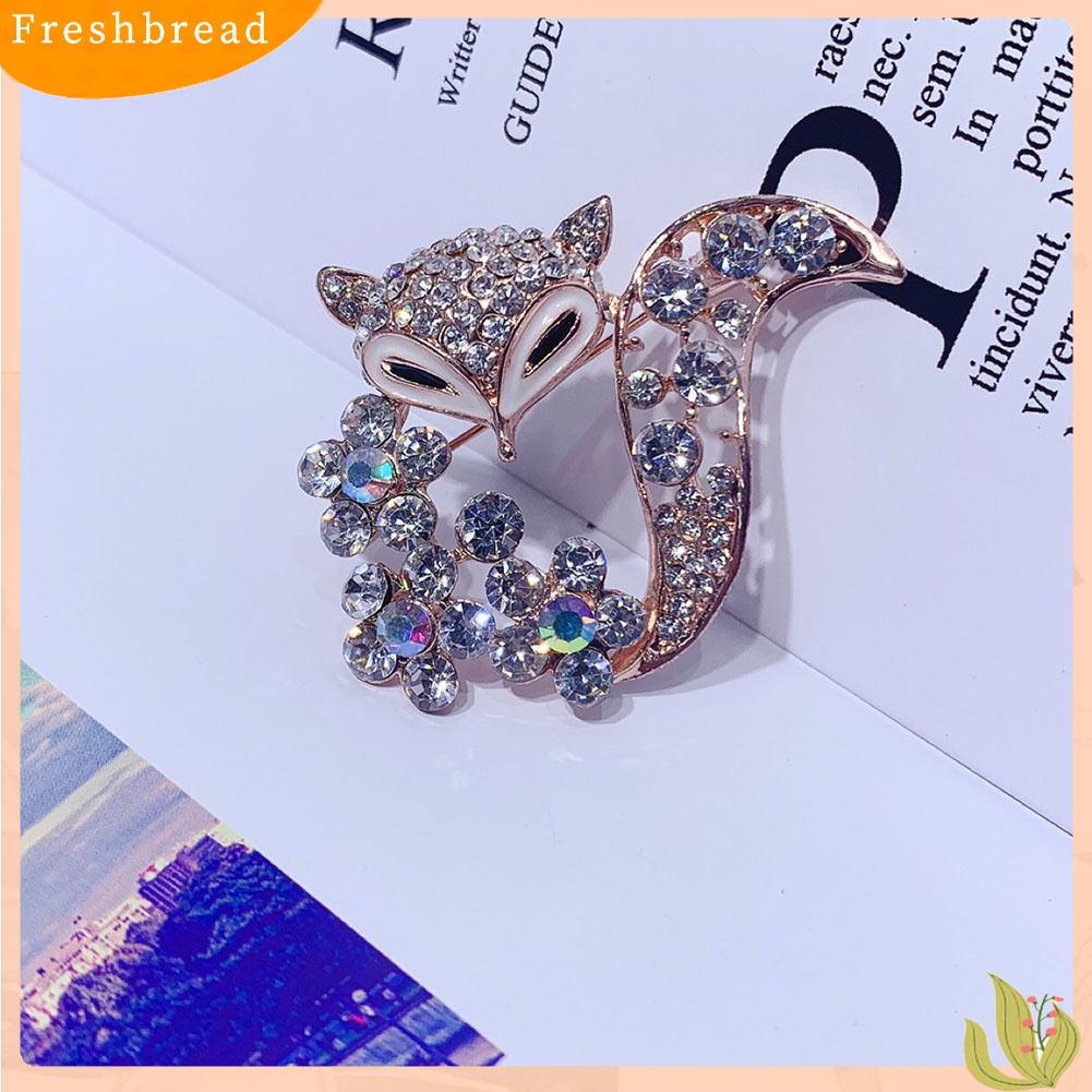 [ TERLARIS]Women Rhinestone Inlaid Fox Butterfly Rabbit Animal Brooch Pin Corsage Jewelry