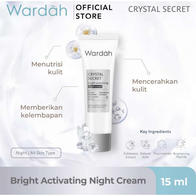 Wardah Crystal Secret Day Cream Brightening Krim Pemutih Pencerah Wajah