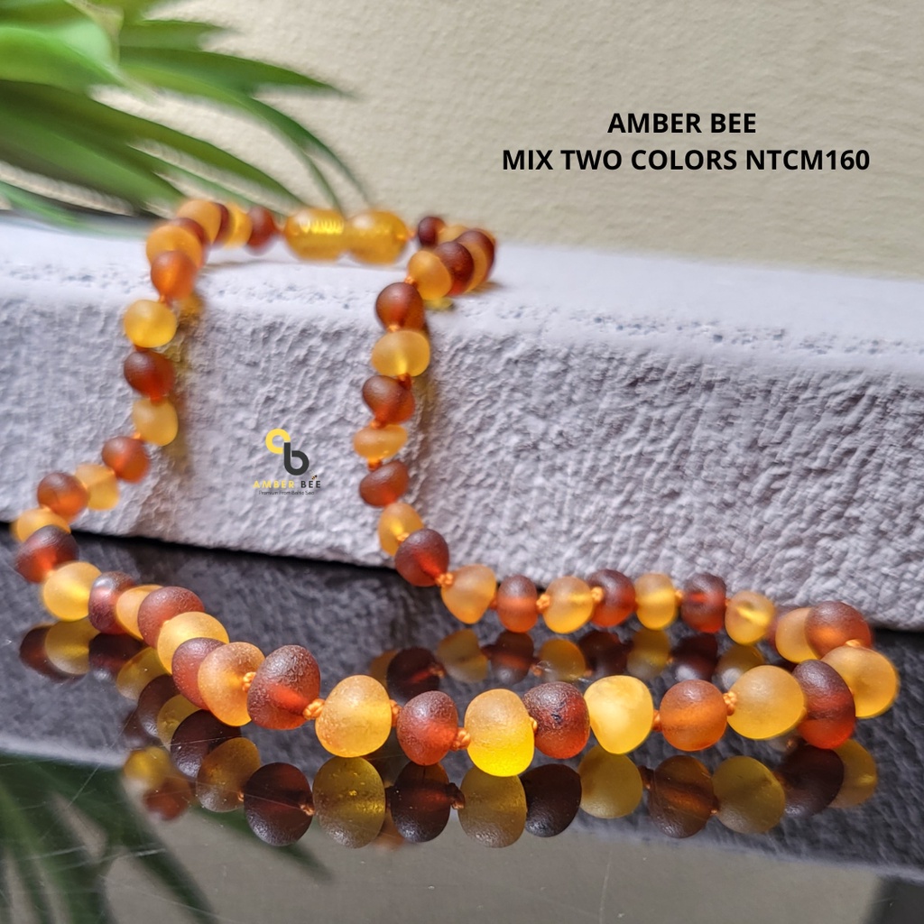 Kalung Amber ORI Baltic Pereda Nyeri Tumbuh Gigi Bayi dan Anak Premium NTCM160 By Amber Bee