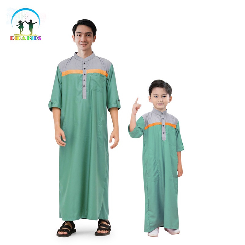dirakids Koko Jubah couple ayah anak / Jubah Anak / Gamis Pria Dewasa Muslim / Baju Koko Lengan Panj
