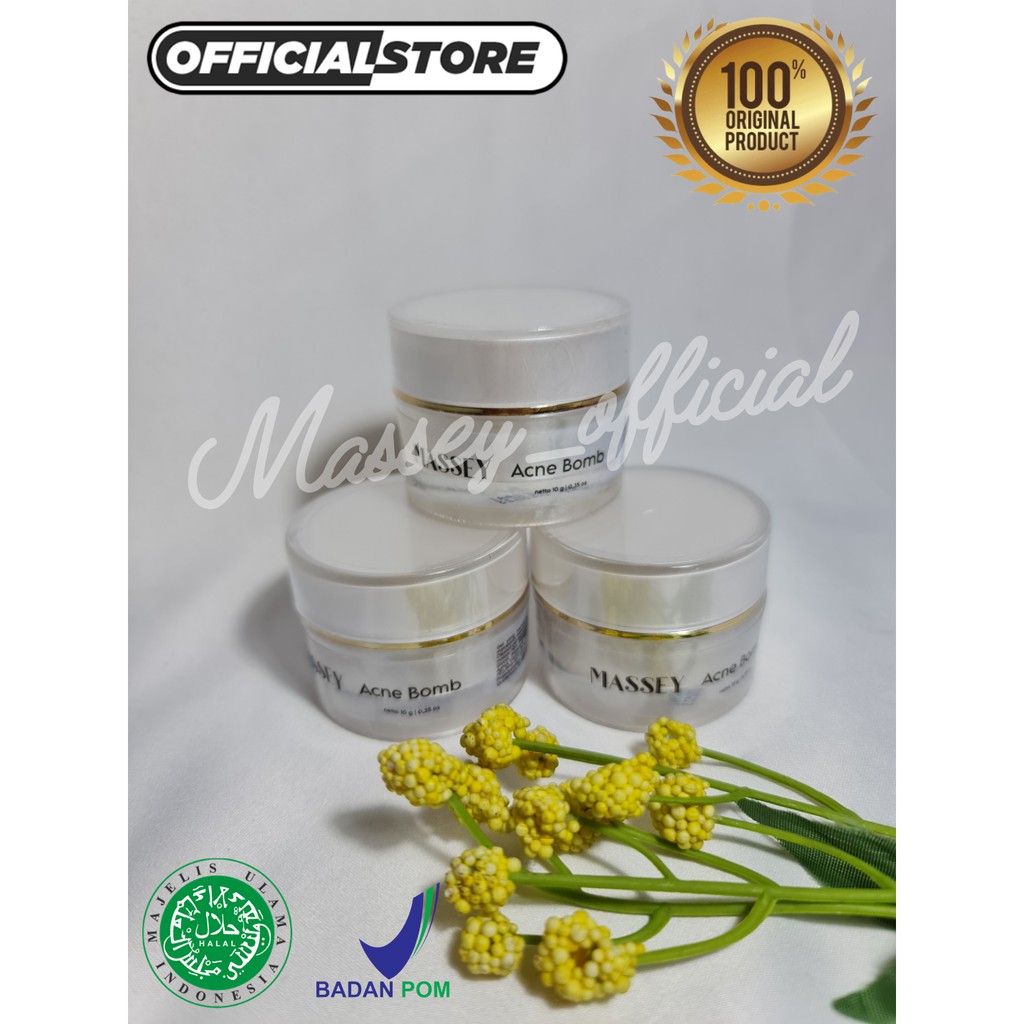MASSEY ACNE BOMB (Krim Anti Acne Rekemondasi dokter Spesialis kulit di Klinik Kecantikan) Halal BPOM