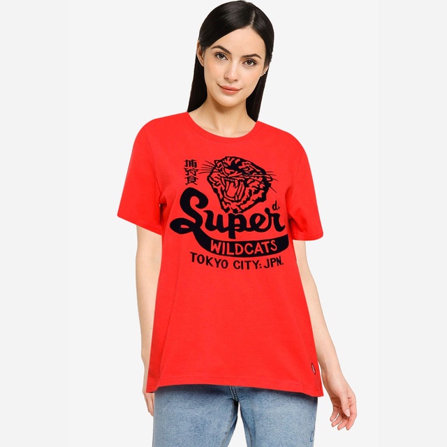 Superdry Varsity Flock Tee - Original & Vintage Wanita 01