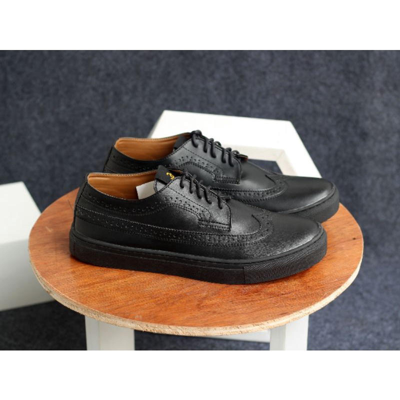 Xshoesbdg.id x Wingtif Sepatu Formal Casual Pria Pantofel Hitam Pria Kulit Sintetis Santai Kerja Kuliah Kantor