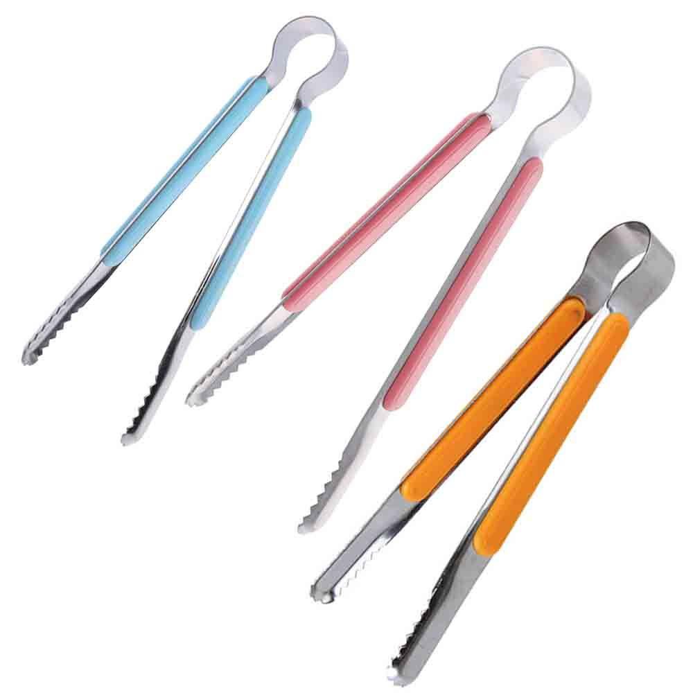 [Elegan] Penjepit BBQ Es Barbekyu Roti Bakar Salad Steel Stainless Handle Utensil Food Clip