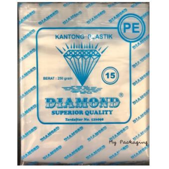 Kantong plastik BENING 15 PE TEBAL 15cm - 250Gr/pack isi 35pcs - 2 cup Kresek Transparan Tebal