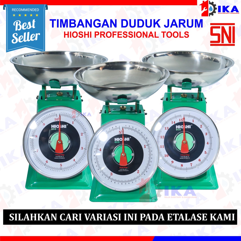 Timbangan Buah HIOSHI 20 kg Besi Stainless Jarum Analog Manual Duduk Sembako Telor Kue Tepung Buah Sayur Daging Ikan