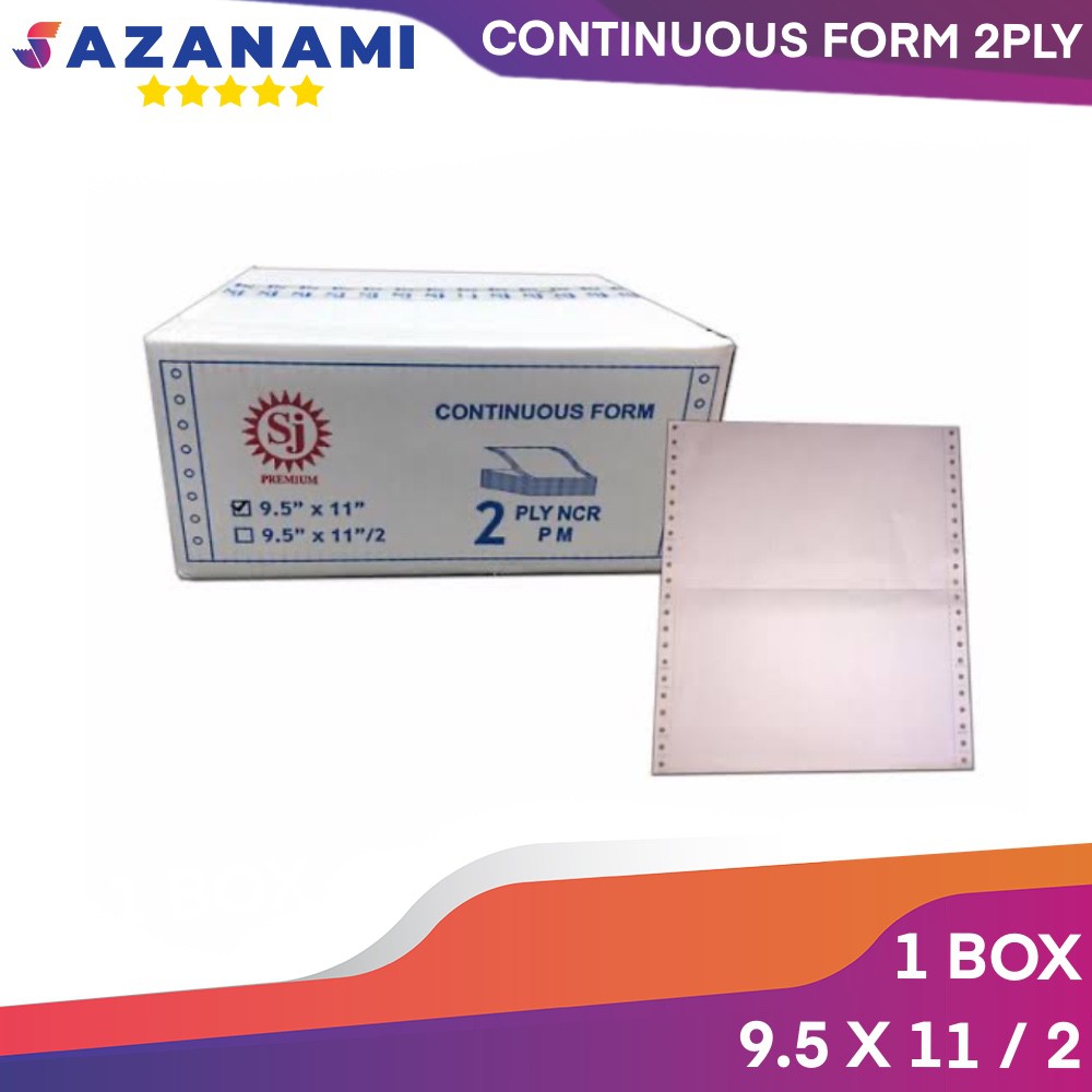 

2 PLY CONTINUOUS FORM 9.5 X 11/2 KERTAS KOMPUTER KERTAS LUBANG 2PLY