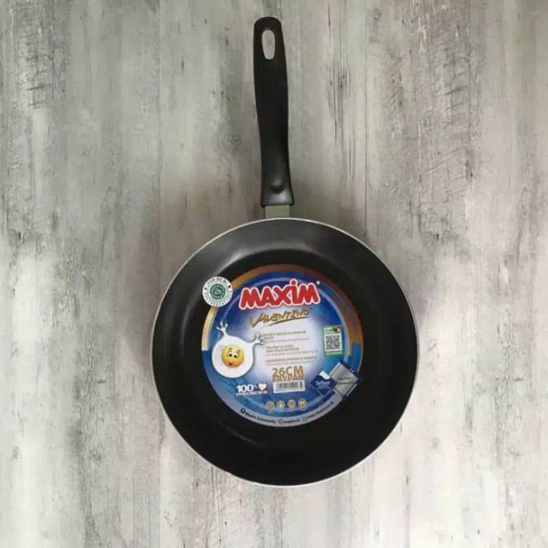 Maxim Fry Pan Maxim 12 18 20 22 24 26, Teflon Penggoreng , Wajan Valentino. Pilih Ukuran 12 sampai 26. Frypan bulat