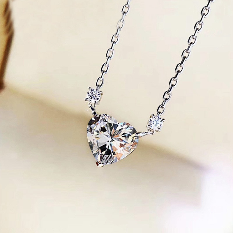 Kalung Rantai Liontin Hati Bahan Stainless Steel Untuk Wanita