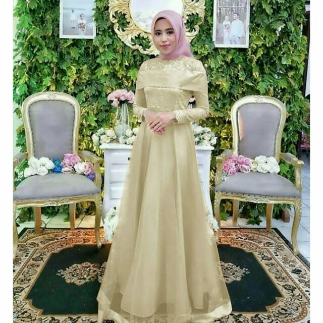 MAXI ASYANTI BAHAN VALVET COMBI BRUKAT MAXI DRESS MUSLIM MODEL TERBARU MASA KINI PAKAIAN WANITA