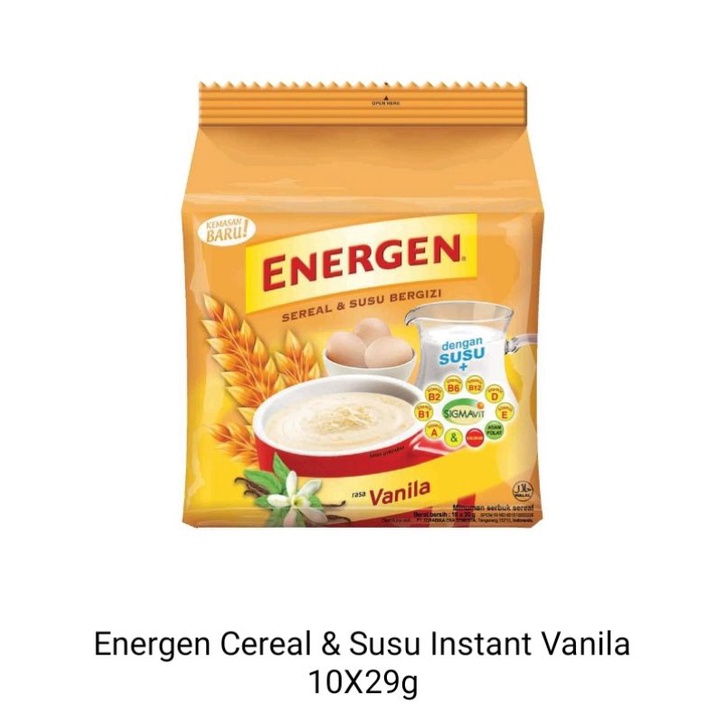 

Energen cereal and susu instant vanilla 10x29 gr