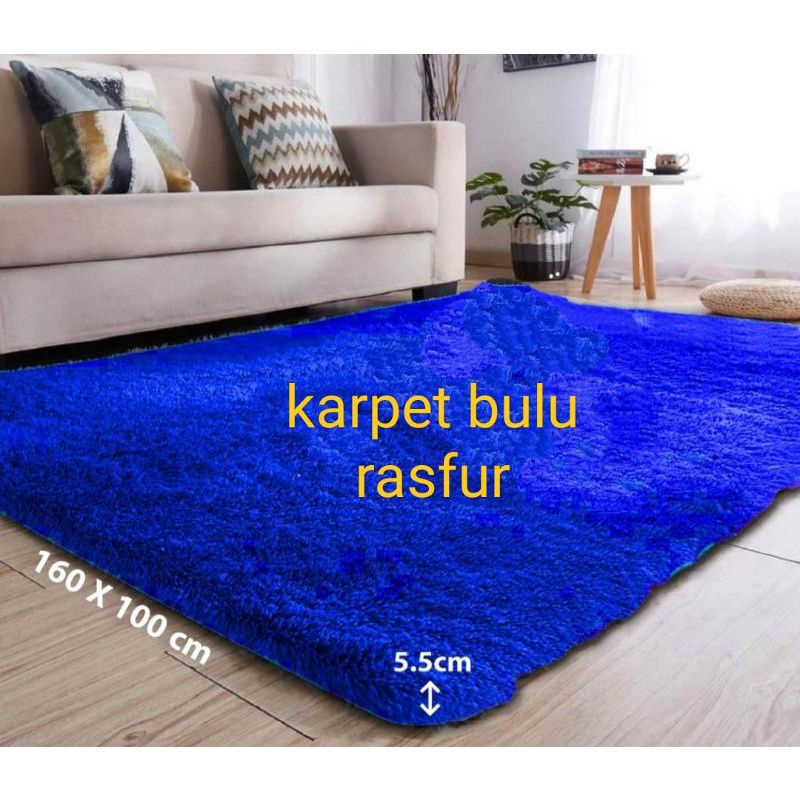 Karpet Surpet bulu Rasfur 150 x 105  cm  tebal 5,5 cmhalus lembut