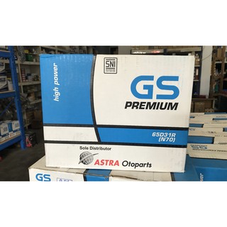 Jual Aki Accu Basah Mobil GS Premium Astra N70 65D31R 12V-70AH Original