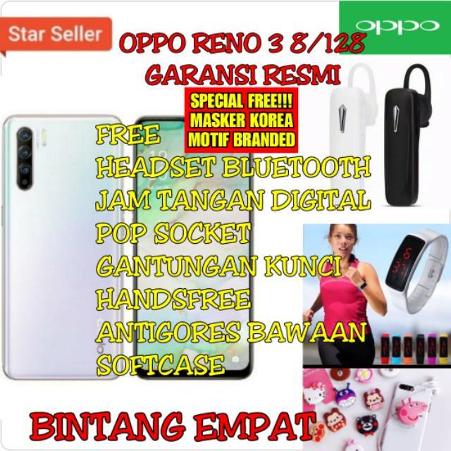 OPPO RENO 3 8/128 RAM 8GB INTERNAL 128GB GARANSI RESMI