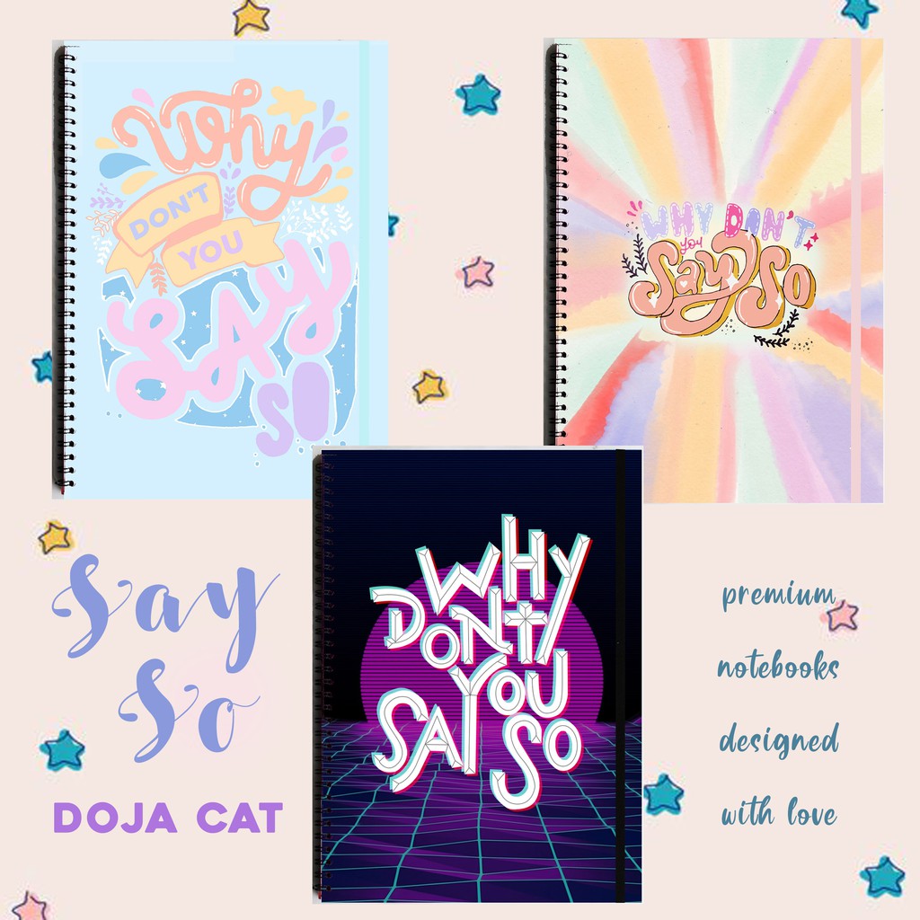 

SAY SO Doja Cat Tiktok Song Quote Spiral Grid Dotted Notebook Diary Journal Bujo School Buku Tulis