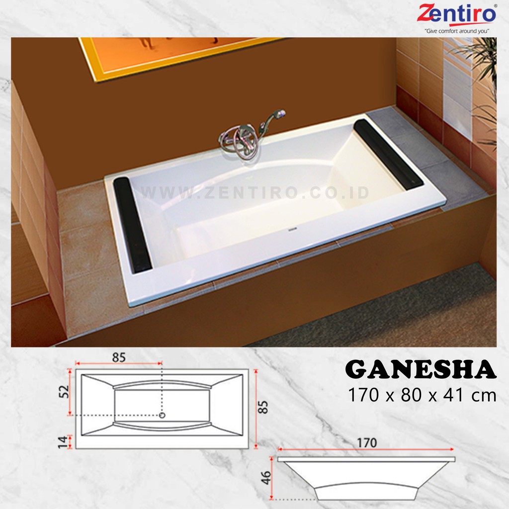 BATHTUB 170 || BATHTUB LONG || BATHTUB MARBLE ZENTIRO GANESHA