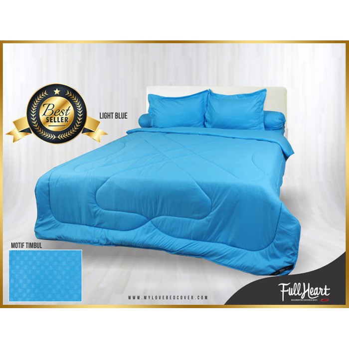 SPREI POLOS FULL HEART MY LOVE "LIGHT BLUE" KING 180 x 200