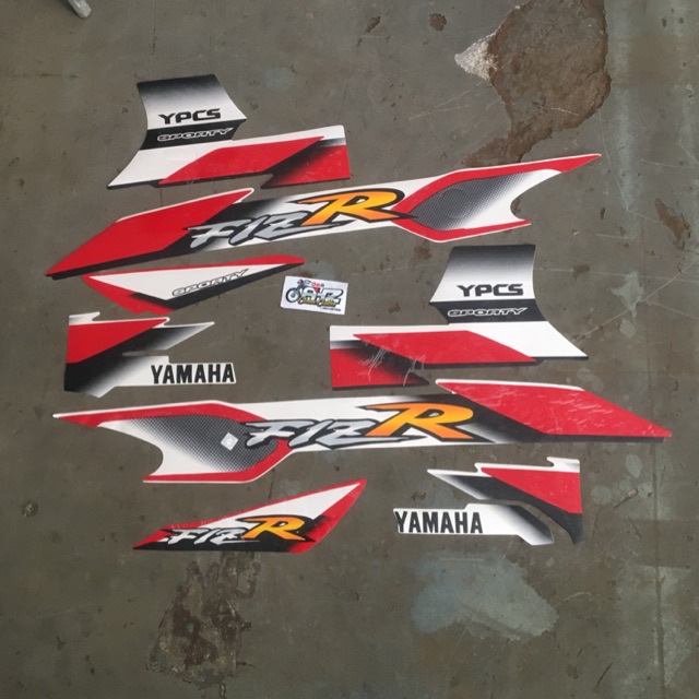Striping sticker motor fiz R tahun 2001 2002 merah putih glossy vynil