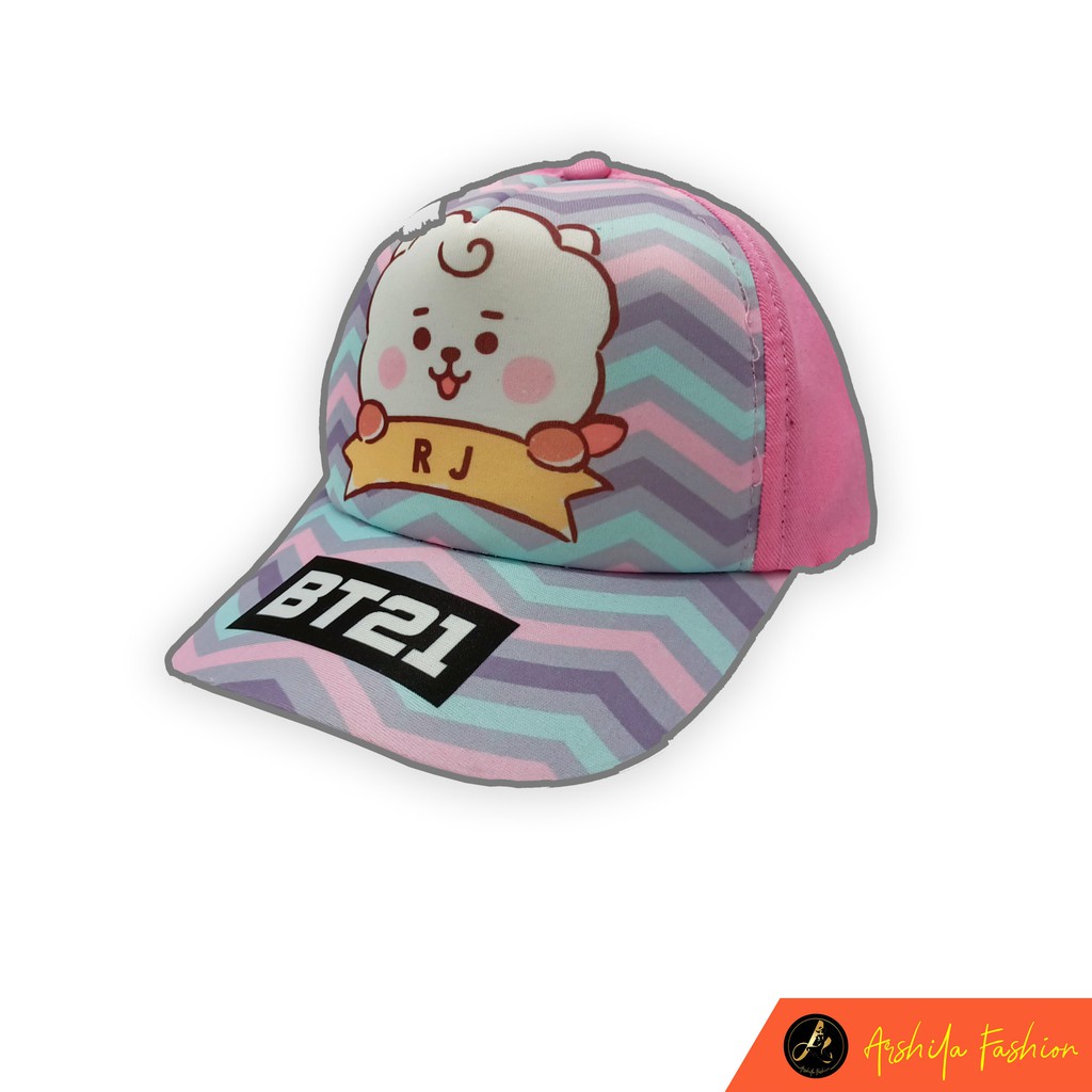 Topi Anak Sablon BTS Karakter K pop Usia 3-10 tahun-RJ