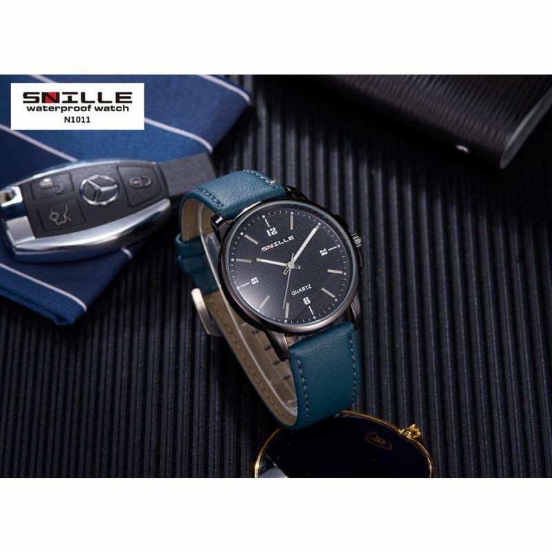 Jam Tangan Snille Kulit N1022 Fashion Pria Kasual Terlaris Bisa COD