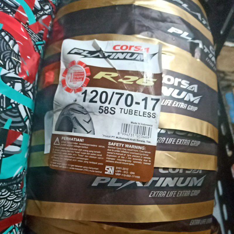 Ban Motor 17 Corsa 120/70-17 Platinum R 26 Tubeless