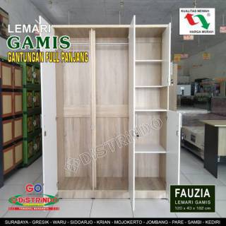  Lemari  Pakaian Gantungan  GAMIS 3 Pintu Full Papan Tebal 