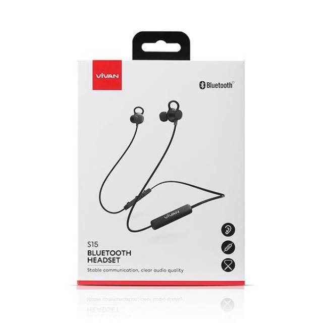 Headset Bluetooth Vivan S15  Stereo Sport Bluetooth New Magnetic & Waterproof Earphone