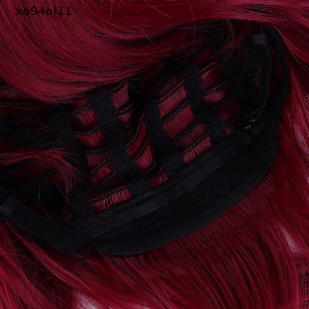 Xo Genshin Wig Rambut Palsu Wanita Model Panjang Bergelombang Warna Merah Untuk Cosplay Anime