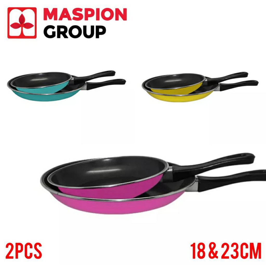 Frypan Masipion Fancy 2pcs 18 &amp; 23cm Teflon Fancy Maspion Isi 2 Teflon Warna Maspion Penggorengan