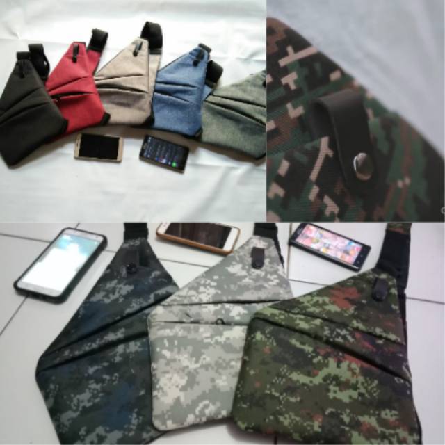 Cros bag camo tas slempang gadget outdoor multifunsi