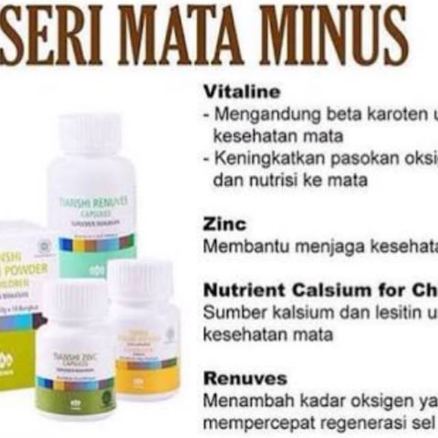 Tiens utk seri mata minus( vitaline+zinc+calcium for children+renuves