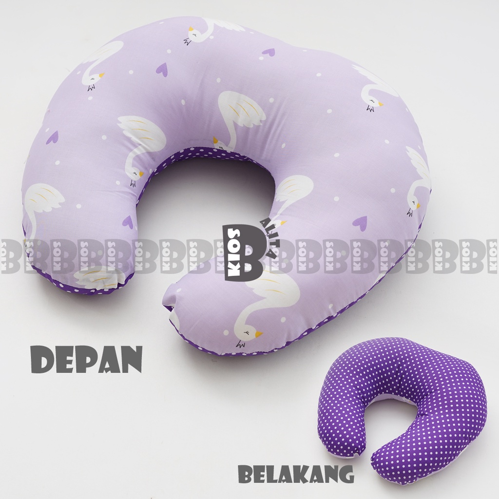 paket bantal menyusui dan apron cover menyusui / Bantal Menyusui - Nursing Pillow - Bantal alas menyusui-purple swan