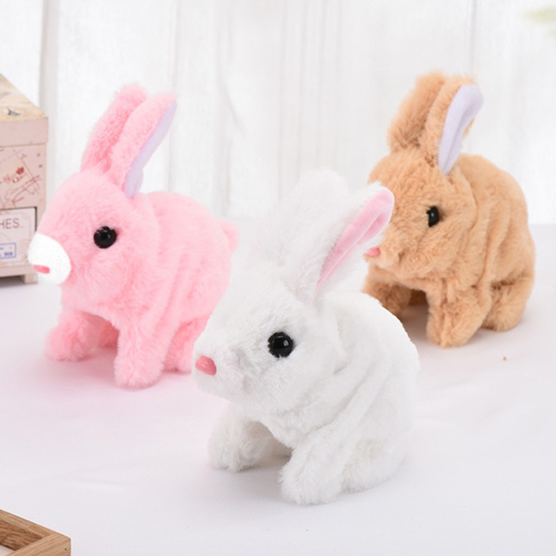 Mary Mainan Kelinci Elektrik Plush Bunny Dioperasikan Melompat Hewan Kelinci Interaktif Mainan Hadiah Untuk Anak Laki-Laki Perempuan