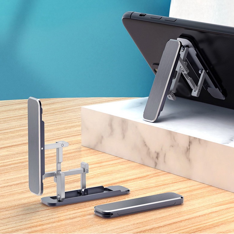 Stand Holder Hp Universal Mini Portable Bisa Dilipat Bahan Aluminum Alloy