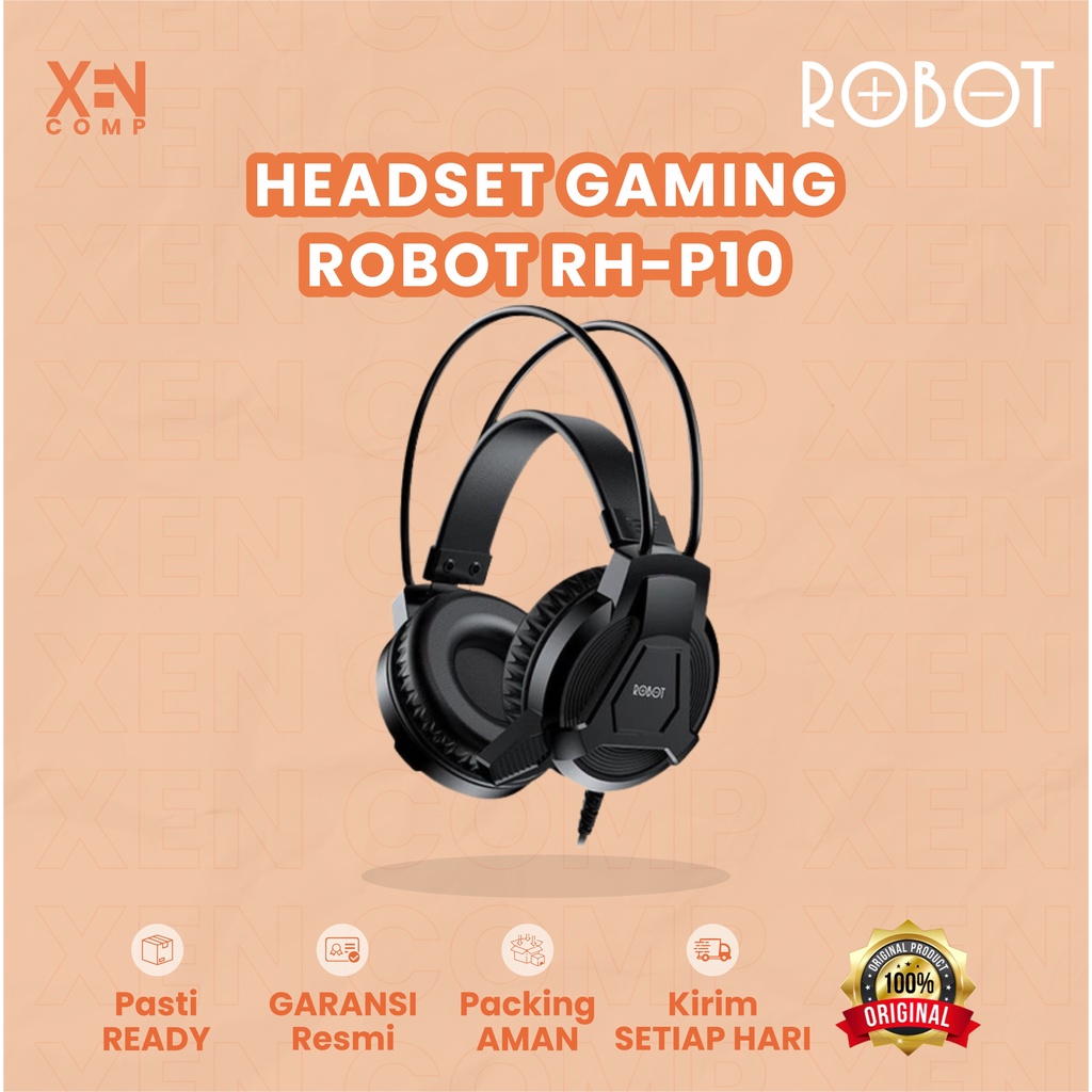 Robot Headset Headphone RHP10 Double Padded Headband Black Original 2 Jack Aux 3.5mm