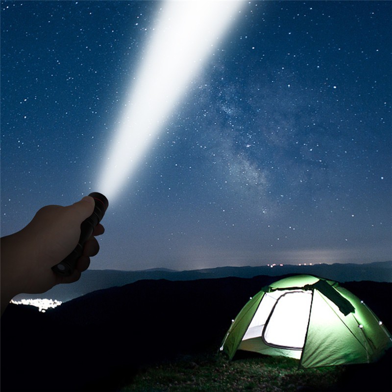 YGRETTE - Albinaly Senter LED USB Rechargeable XML-T6 + COB 3800 Lumens CAMPING TOURING