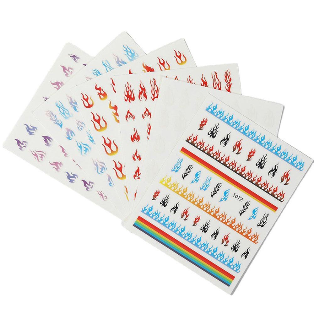 AUGUSTINA Agustina Stiker Nail Art 3D Colorful Charm Flame Stiker Motif