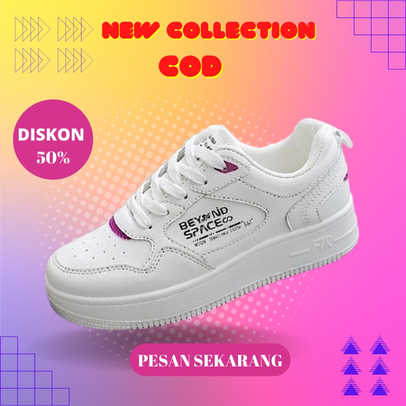 Sepatu Putih Wanita Sepatu Sneaker Sneker Polos Cewek  Terbaru 2022 Sepatu Import Korea Wanita