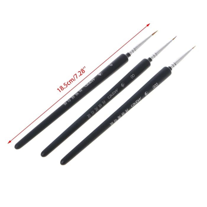 Miniature &amp; Detailing Brush 0/00/000 (3pcs)