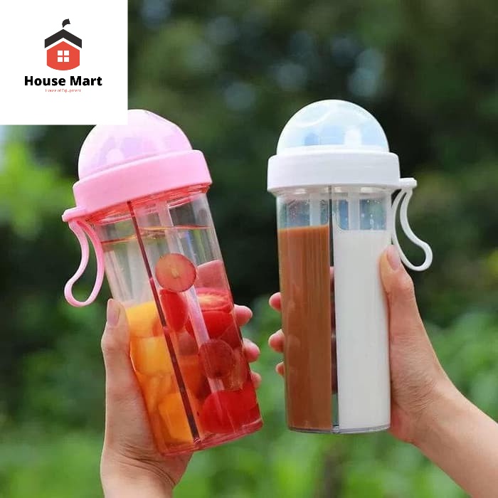 Botol Minum Duet Dua Sisi Botol Minum 600ML Bottle Travel Good Quality