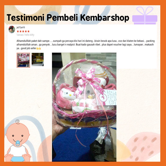 kembarshop paket kado bayi baby gift kado lahiran parcel bayi parsel kado bayi keranjang tangkai MIN-7