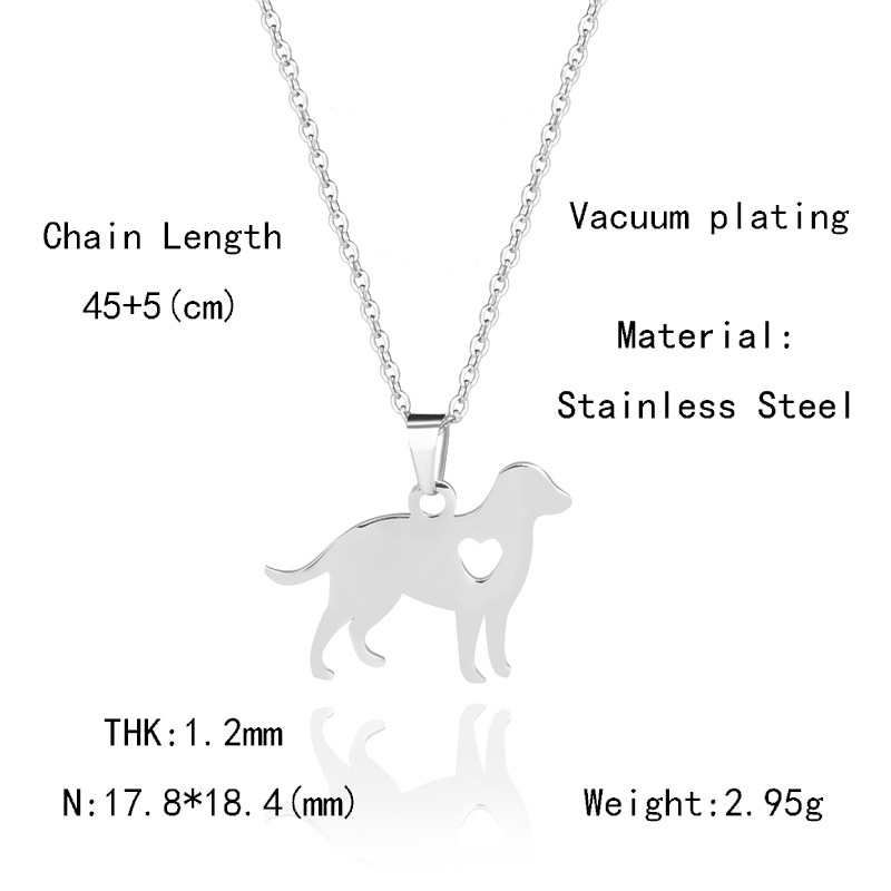 Gaya Korea stainless steel Cina zodiak kalung anjing in Wanita online influencer halus sederhana anj