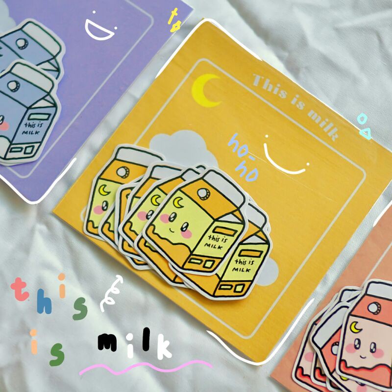 

(10 pcs) this is milk sticker pack for journal scrapbook