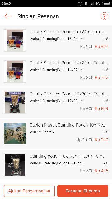 Plastik Standing Pouch 12x20cm Tebal Plastic Kemaasan Makanan Snack Biji Bijian Bubuk 12x20 12 X 20